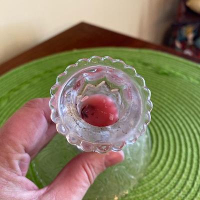 Vintage Clear Depression Glass Candle Holder