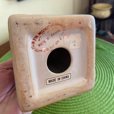 Vintage Hand Painted Famille Antique Porcelain Candle Holder