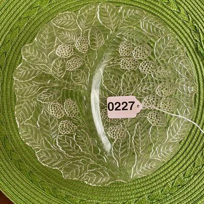 Clear Indiana Glass Co. Loganberry Vine Divided Grill Plate