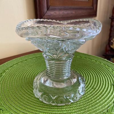 Vintage Retro Clear McKee Glass Punch Bowl with Base