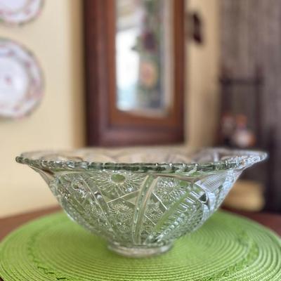 Vintage Retro Clear McKee Glass Punch Bowl with Base