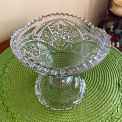 Vintage Retro Clear McKee Glass Punch Bowl with Base