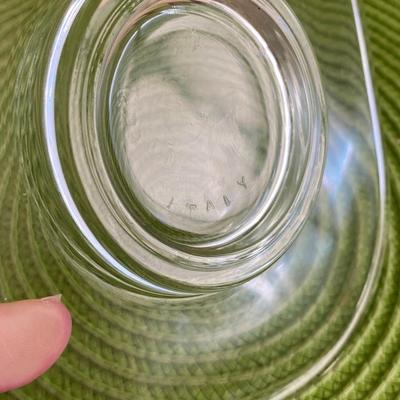 Art Deco Joe Colombo Italora Arno Clear Glass Cup and Saucer Set 1