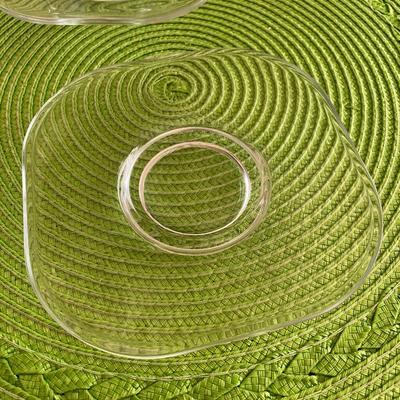 Art Deco Joe Colombo Italora Arno Clear Glass Cup and Saucer Set 1