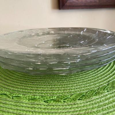 Vintage Clear Glass Grape Pattern Plates by Kig Malaysia Set 1