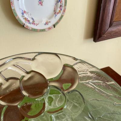 Vintage Clear Glass Grape Pattern Plates by Kig Malaysia Set 4