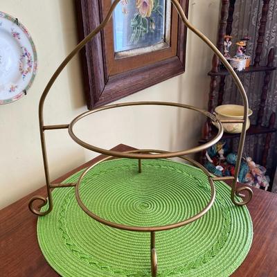 Vintage Metal 2 Tier Cake / Dessert Stand