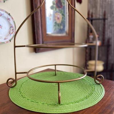 Vintage Metal 2 Tier Cake / Dessert Stand