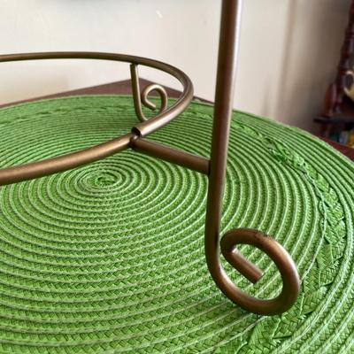 Vintage Metal 2 Tier Cake / Dessert Stand