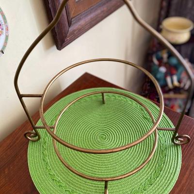 Vintage Metal 2 Tier Cake / Dessert Stand