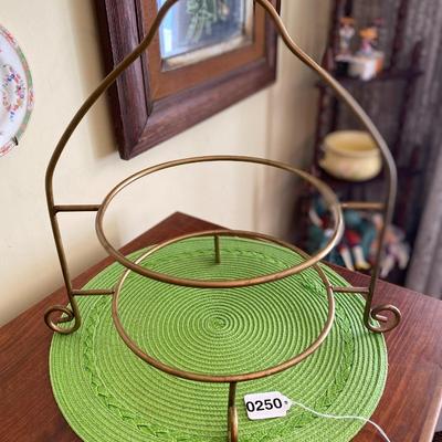Vintage Metal 2 Tier Cake / Dessert Stand