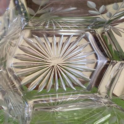 Beautiful Repurposed Heisey Crystal Etched Brides Basket