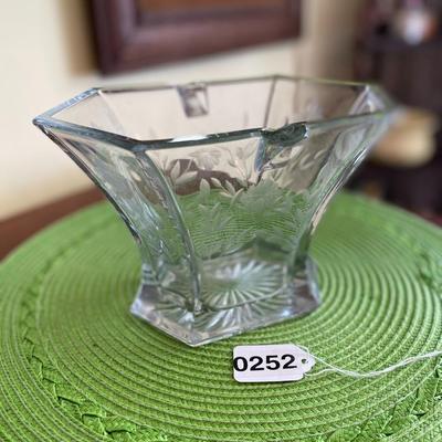 Beautiful Repurposed Heisey Crystal Etched Brides Basket