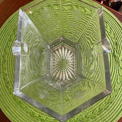 Beautiful Repurposed Heisey Crystal Etched Brides Basket