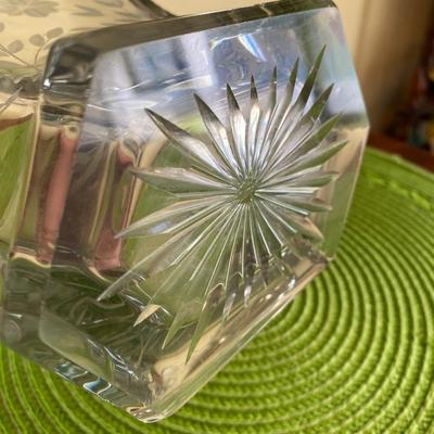Beautiful Repurposed Heisey Crystal Etched Brides Basket