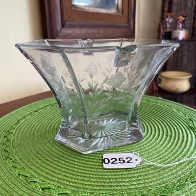 Beautiful Repurposed Heisey Crystal Etched Brides Basket