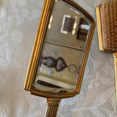 Victorian Enamel Guilloche 2 Piece Dainty Floral Design Vanity Set