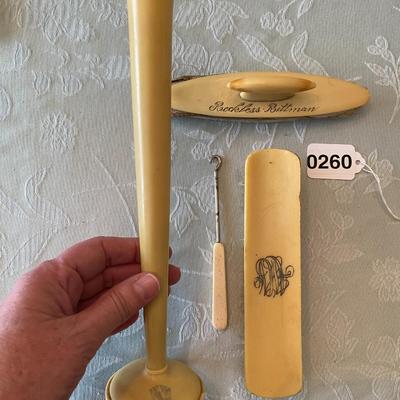 Victorian Bakelite / Celluloid Vanity 4 Piece  Grouping