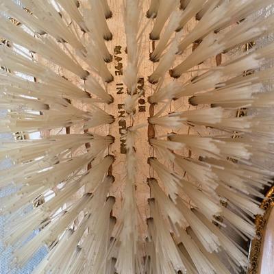 Victorian Gold Filigree and Needlepoint 2 Piece Vanity set by Nycon England