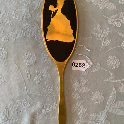 Elegant Victorian Silhouette Gold and Black Metal Hand Mirror