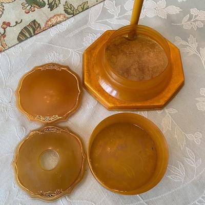 Victorian Celluloid / Bakelite 3 Piece Vanity Set