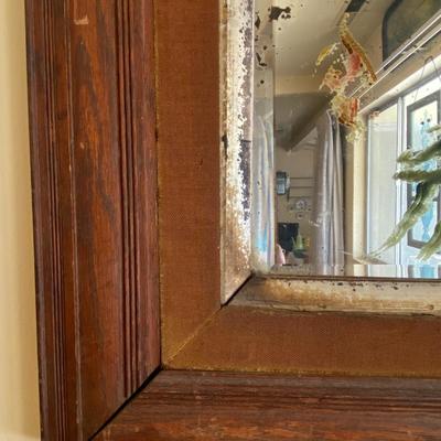 Antique Vintage Folkart Painted Mirror Wall Art