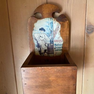 Wooden Wall Art with Vintage Automotive Advertisment 