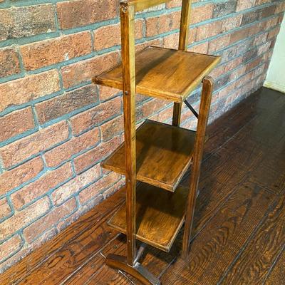 Vintage Arts and Crafts Midcentury 3 Tier Wooden Shelves