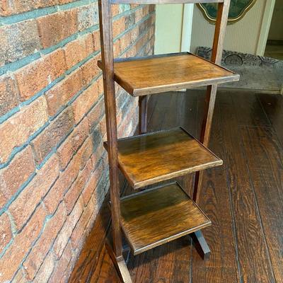 Vintage Arts and Crafts Midcentury 3 Tier Wooden Shelves
