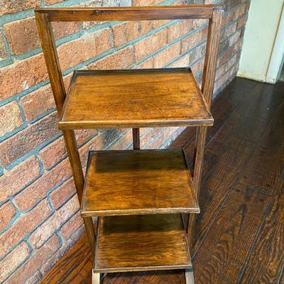 Vintage Arts and Crafts Midcentury 3 Tier Wooden Shelves