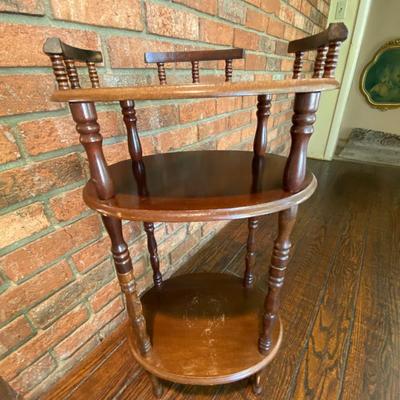 Vintage 3 Tier Plant Stand with Spindle Legs
