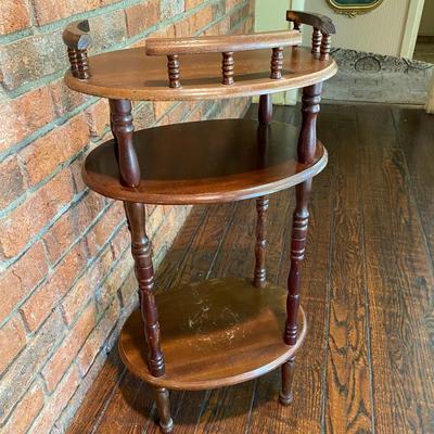 Vintage 3 Tier Plant Stand with Spindle Legs