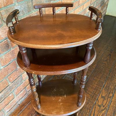Vintage 3 Tier Plant Stand with Spindle Legs