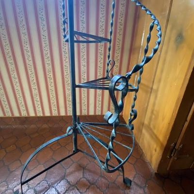 Midcentury Wrought Iron Spiral 4 Step Plant Stand