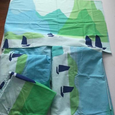 1130 Vintage MCM VERA Sailboat Sheets Twin
