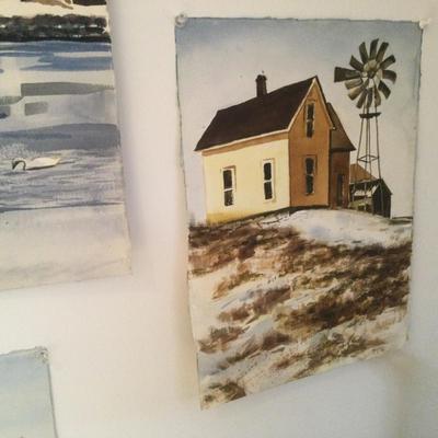 1168 Original Watercolor Landscape Waterscape Lot