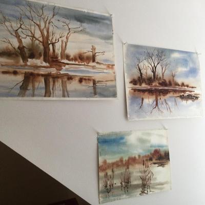 1169 Original Watercolor Waterscapes Lot