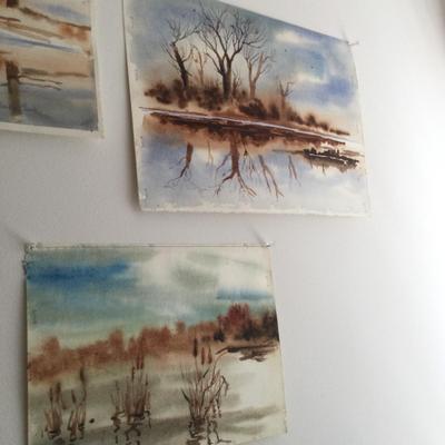 1169 Original Watercolor Waterscapes Lot