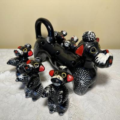 Mid-Century Poodle Decanter and Shaker Set
