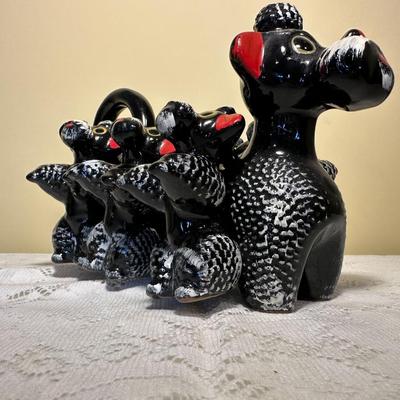 Mid-Century Poodle Decanter and Shaker Set