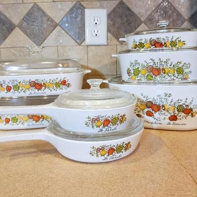 14 pieces vintage Corning Ware "Spice 0 Life"