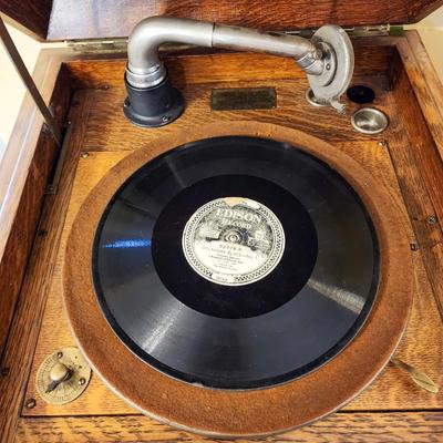 Pathe Freres Antique Phonograph Wind Up Record Player
