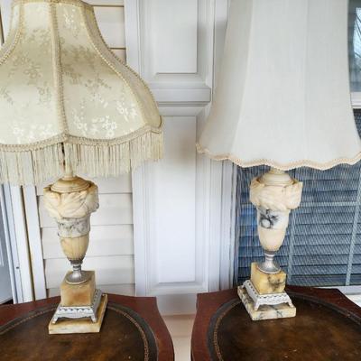 Pair of vintage alabaster lamps