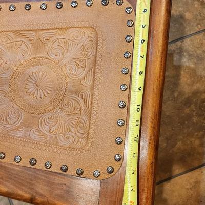 Small Antique Rocker with Leather Seat