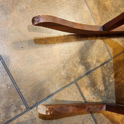Small Antique Rocker with Leather Seat