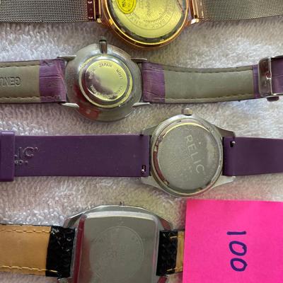 Lot of 4 Glam big face ladies watches