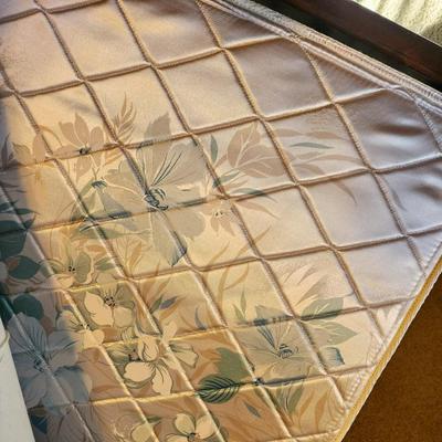 Full Size Mahogany Four Poster Bed with Mattress and Springs