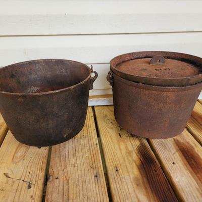 Two Cast Iron Pots