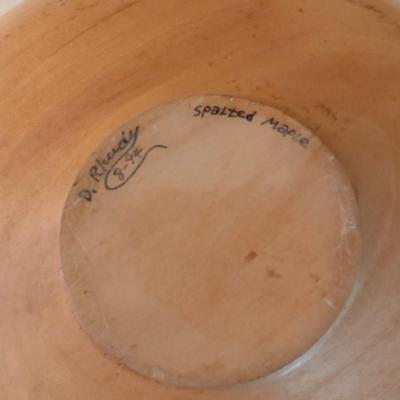 Hand Turned Spalted Maple Bowl Signed by Artist