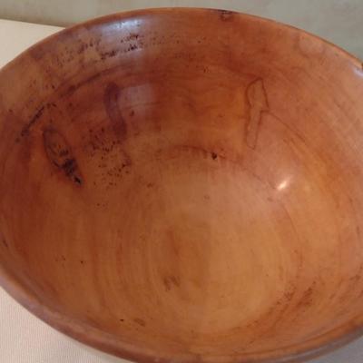 Hand Turned Spalted Maple Bowl Signed by Artist